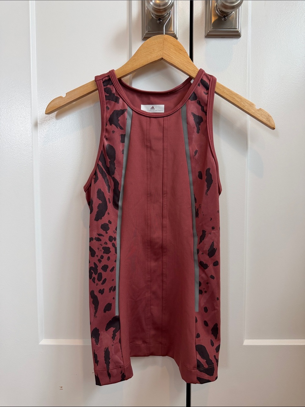 Adidas by Stella McCartney Rose Maroon Leopard-Print Performance Tank